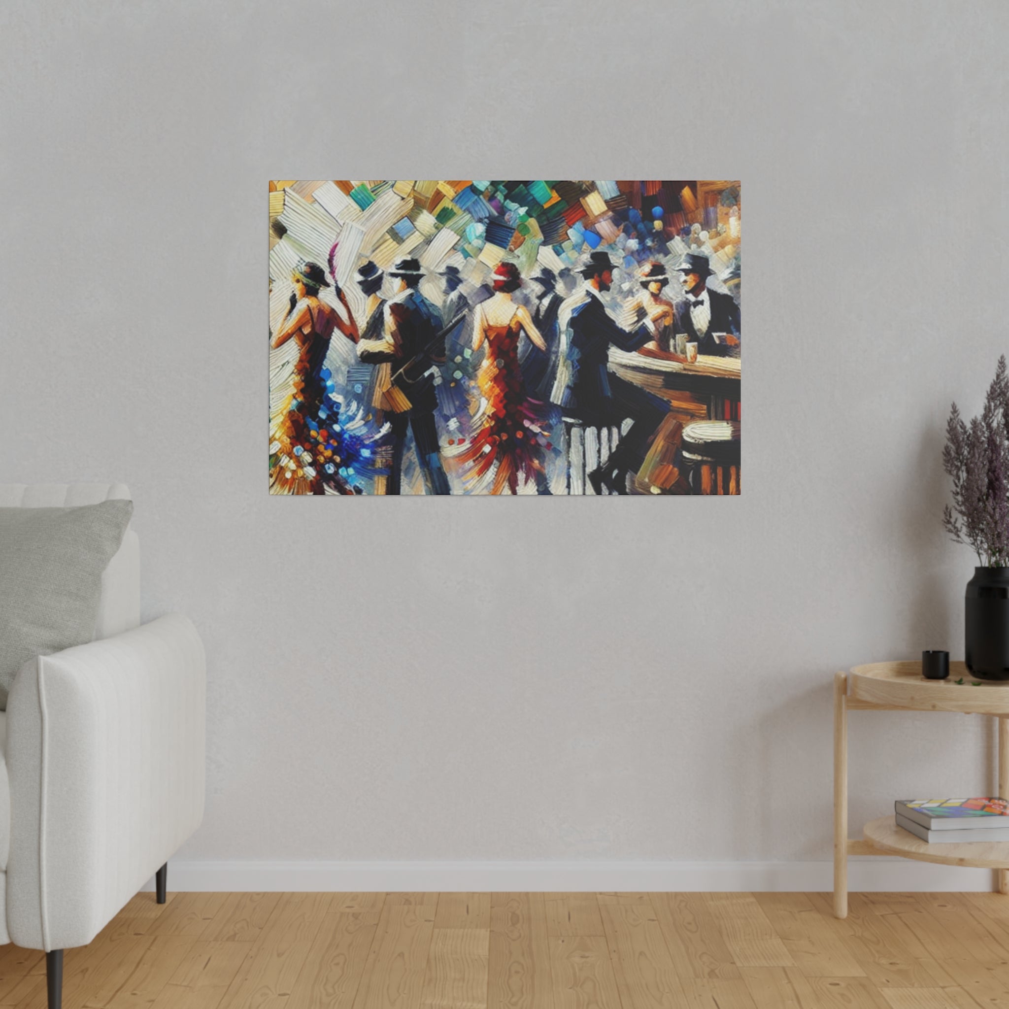 Gilded Rascal Revelry 1920s Retro Speakeasy Bar Art Canvas