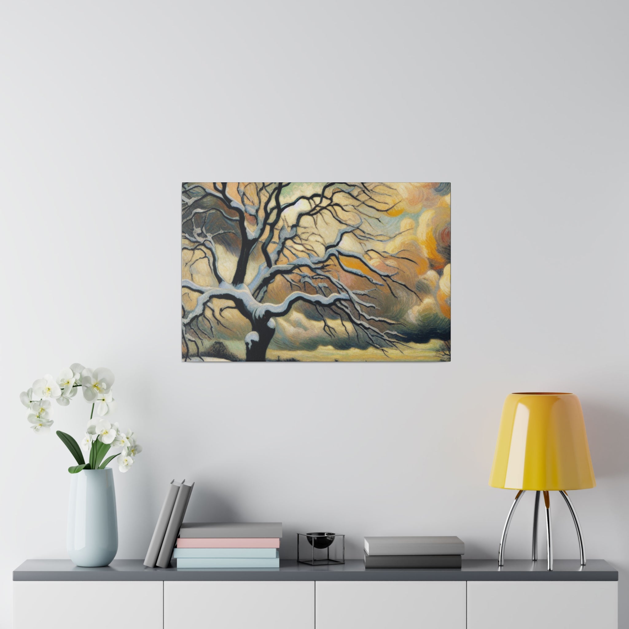 Frosted Ages An Expressionist Journey Winter Painting Canvas