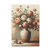 Vintage Roses Vase Canvas