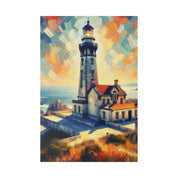 Luminous Beacon Of Light Coastal Wall Art Lighthouse Painting Canvas