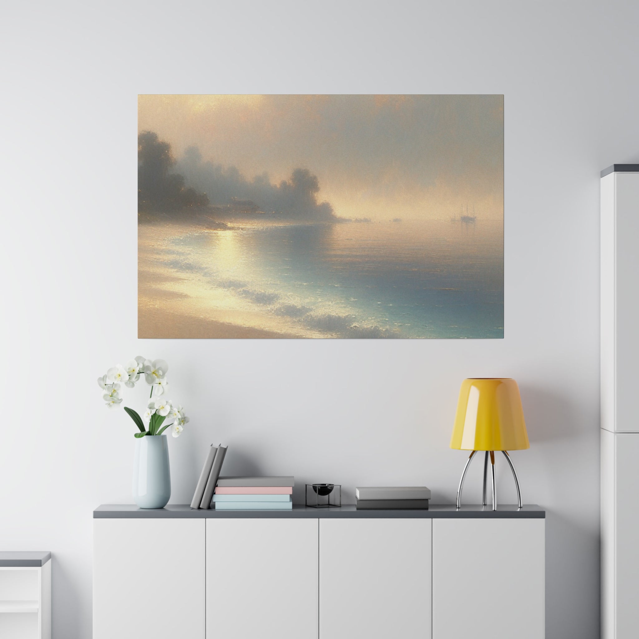 Mystic Shoreline Beach Painting Canvas