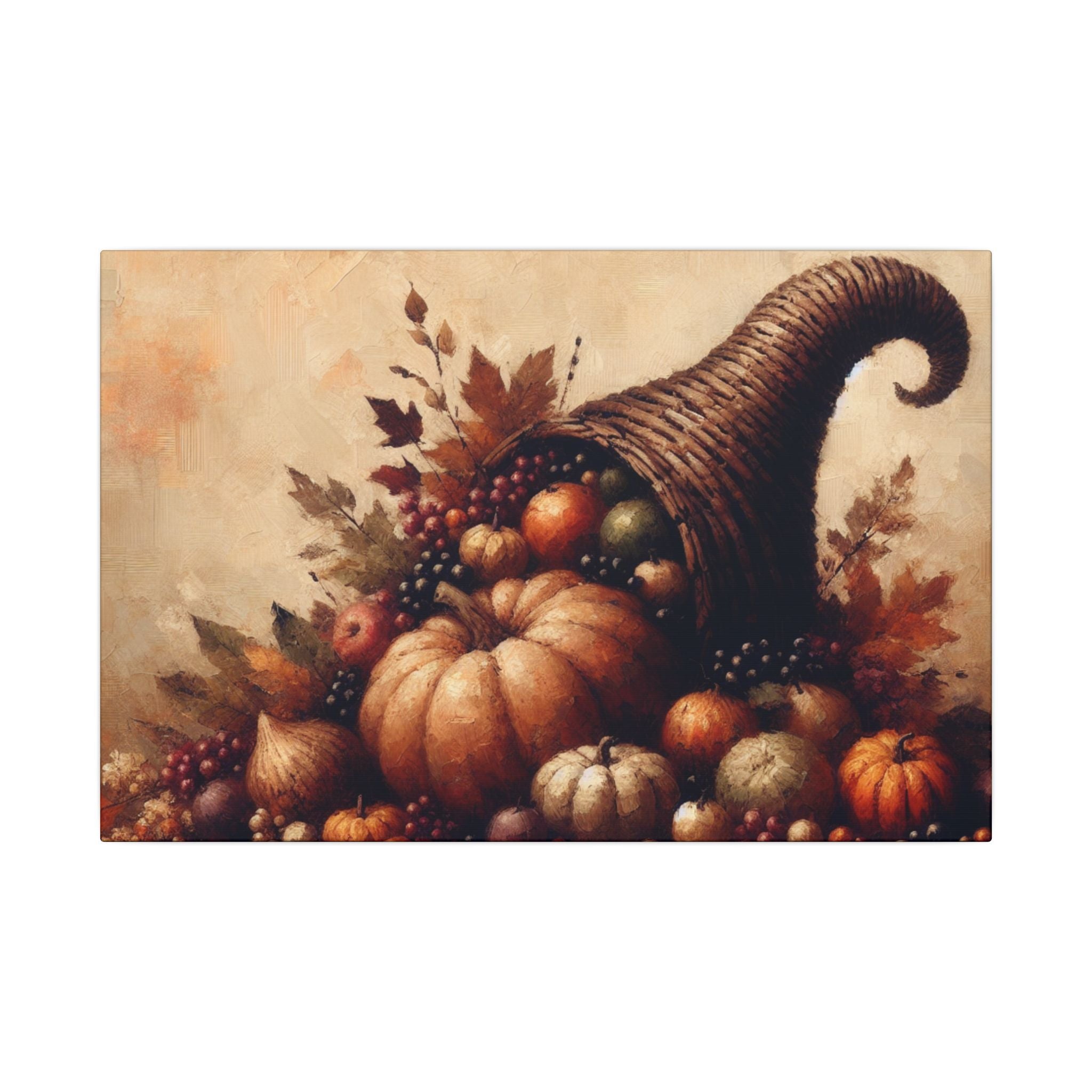 Autumn Harvest Cornucopia Canvas