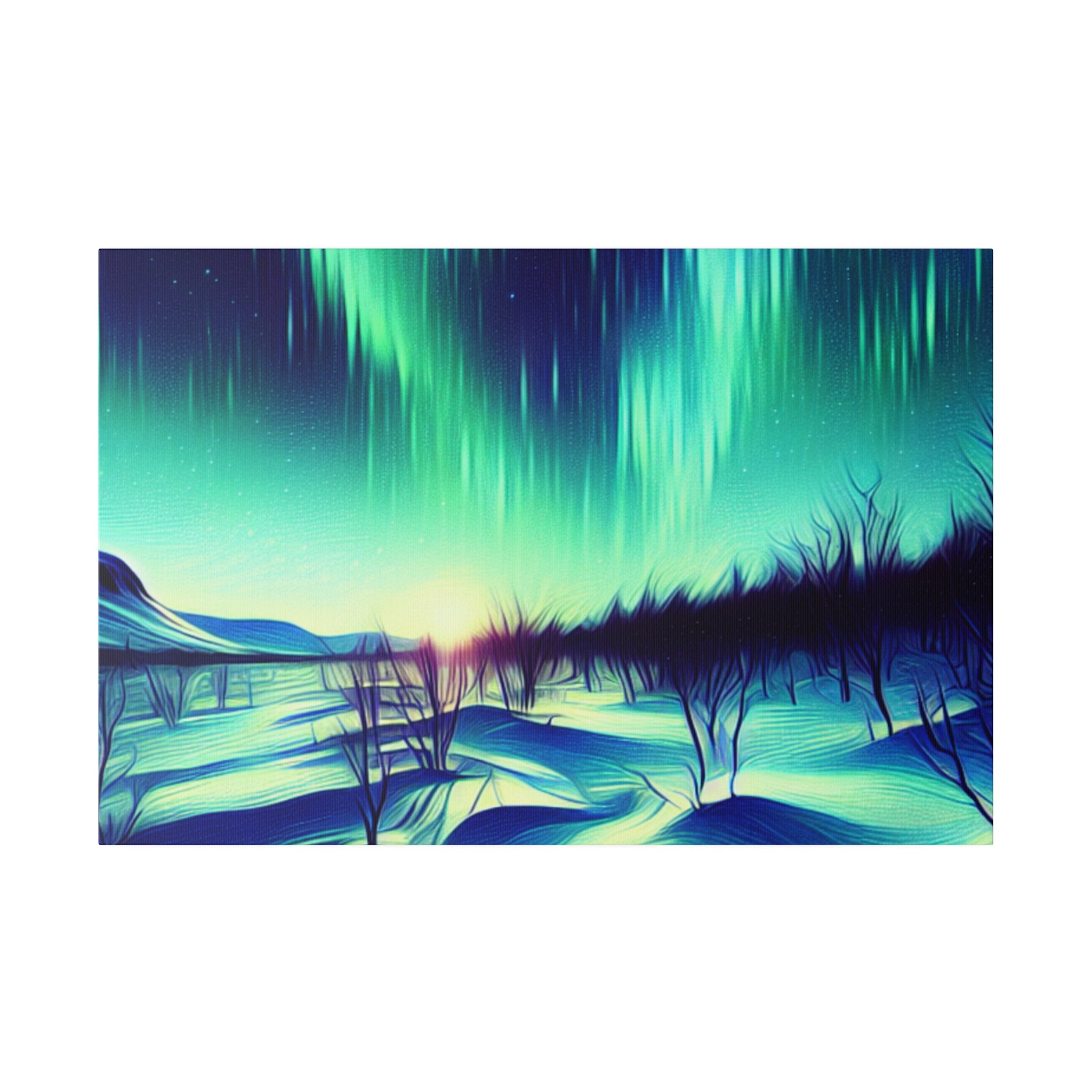 Aurora Mist Symphony Northern Lights Painting Canvas