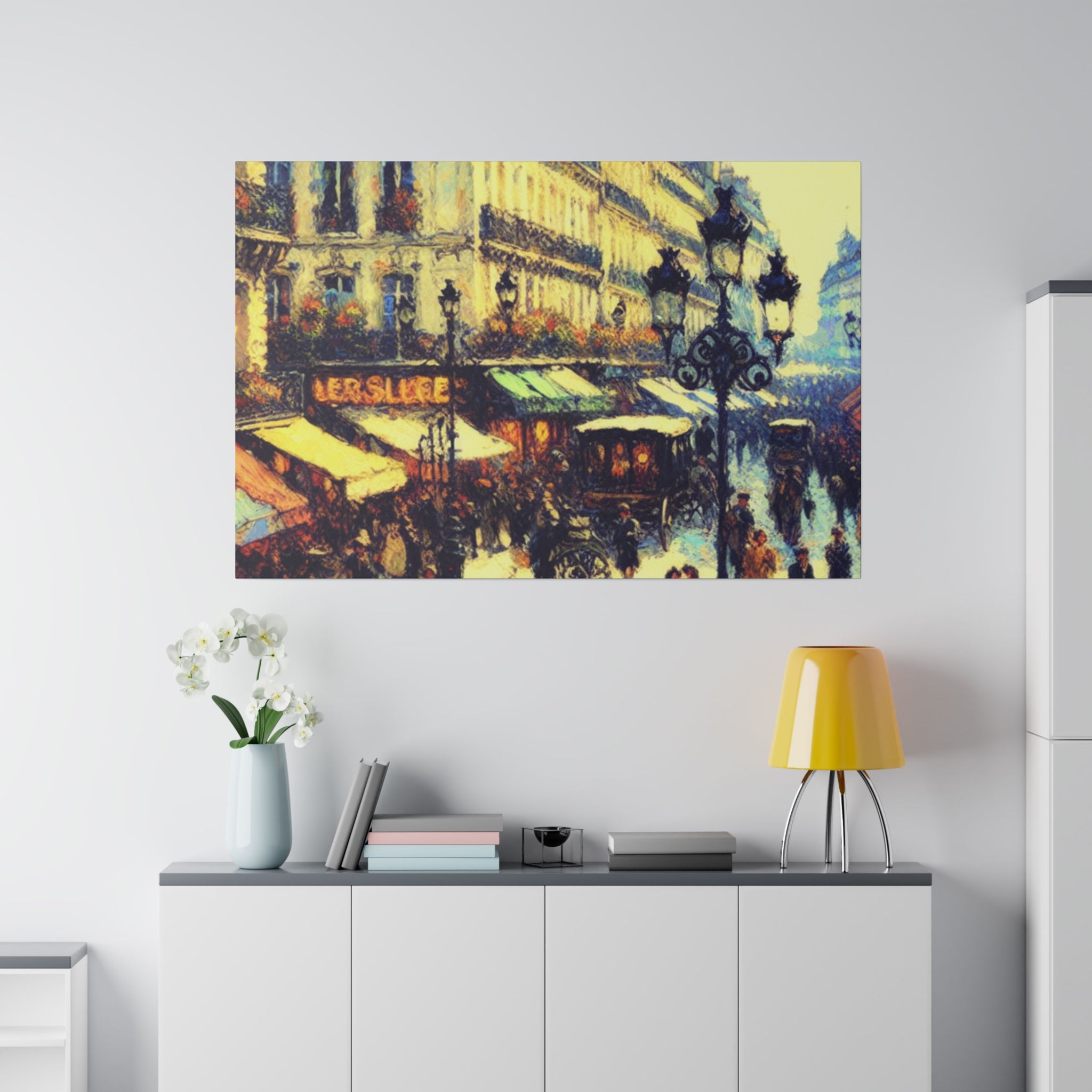 Vivid Street Elegance French Street Painting Canvas