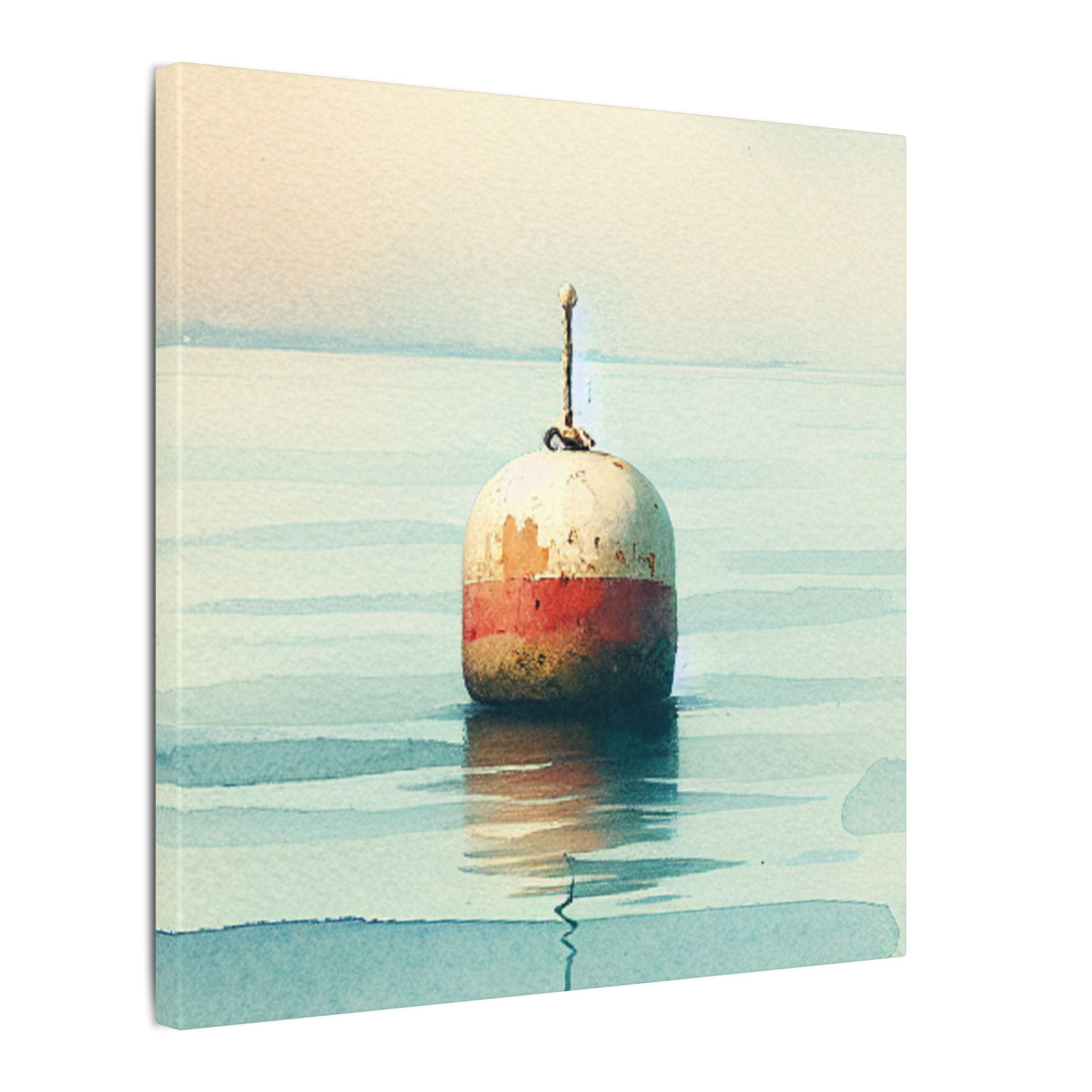 Solitary Buoy Watercolor Canvas