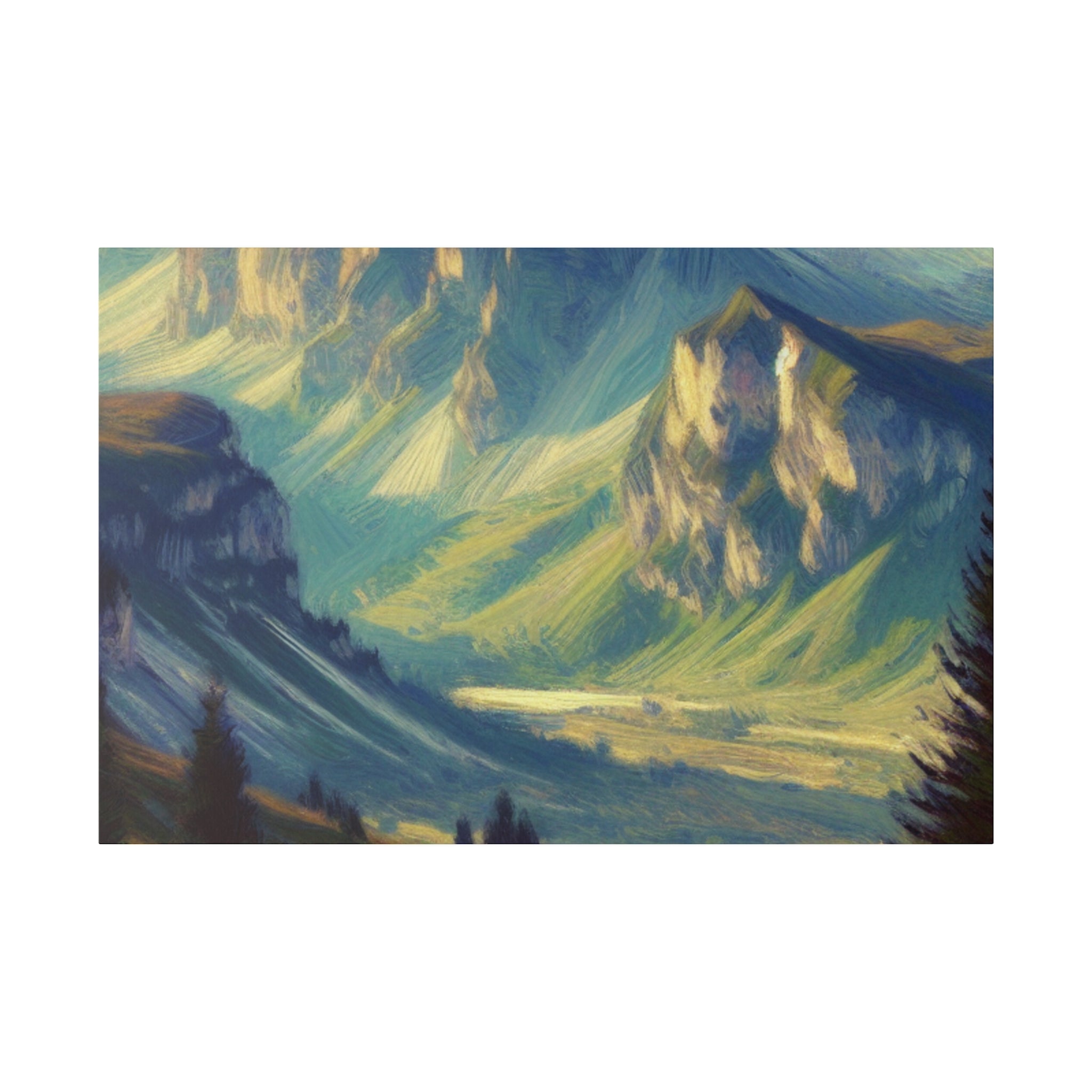 Majestic Nature Mountain Landscape Painting Canvas