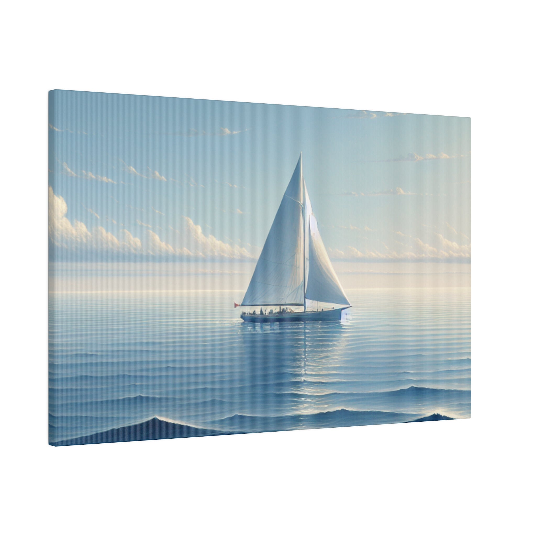 Seafarer Solitude Sailboat Painting Canvas