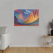 Majestic Peaks Reflected Dawn Mountain Landscape Painting Canvas