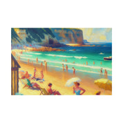 Vintage Coastal Reverie Beach Landscape Painting Canvas