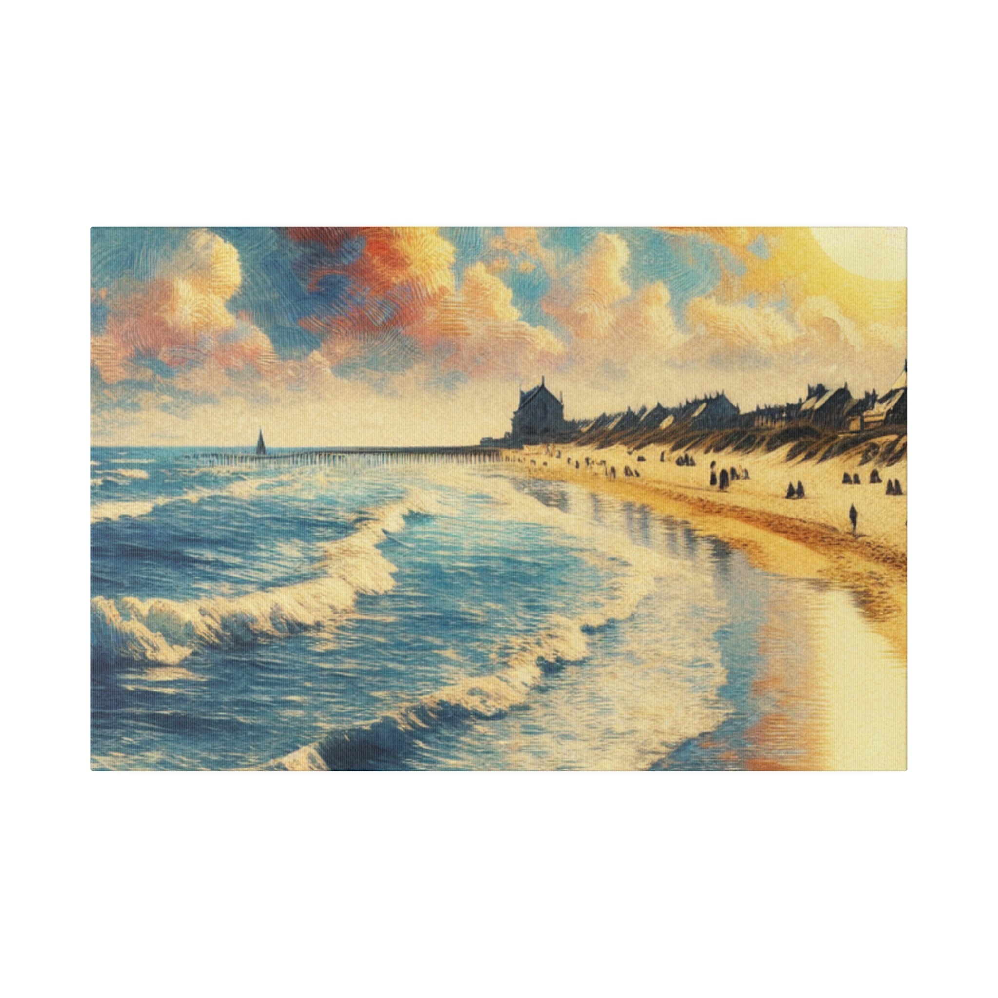 Seaside Strokes Vintage Beach Dreamscape Beach Painting Canvas