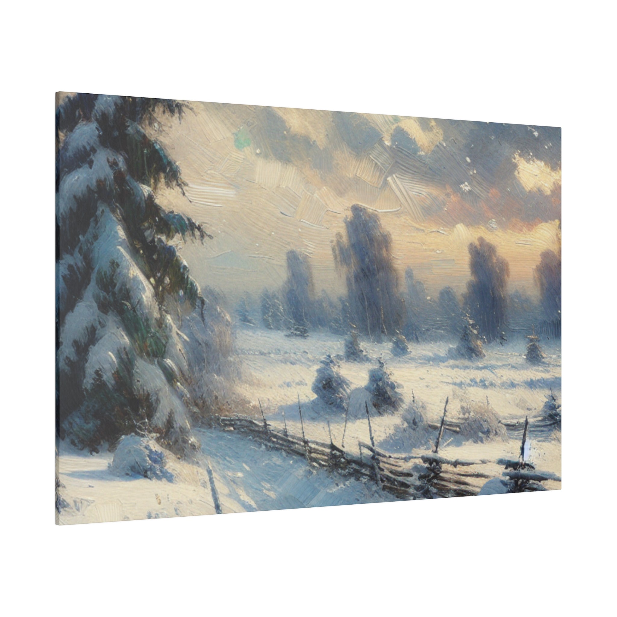 Twilight Frost Snowscape Artwork Winter Painting Canvas