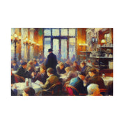 Sunrise Coffee Whispers European Cafe Artwork Canvas