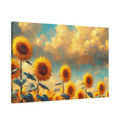 Sunflower Field Floral Wall Art Sunflower Painting Canvas