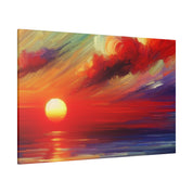 Ember Horizon Whispers Red Purple Sunset Painting Canvas