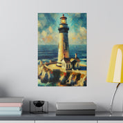 Maritime Mirage Coastal Wall Art Lighthouse Painting Canvas