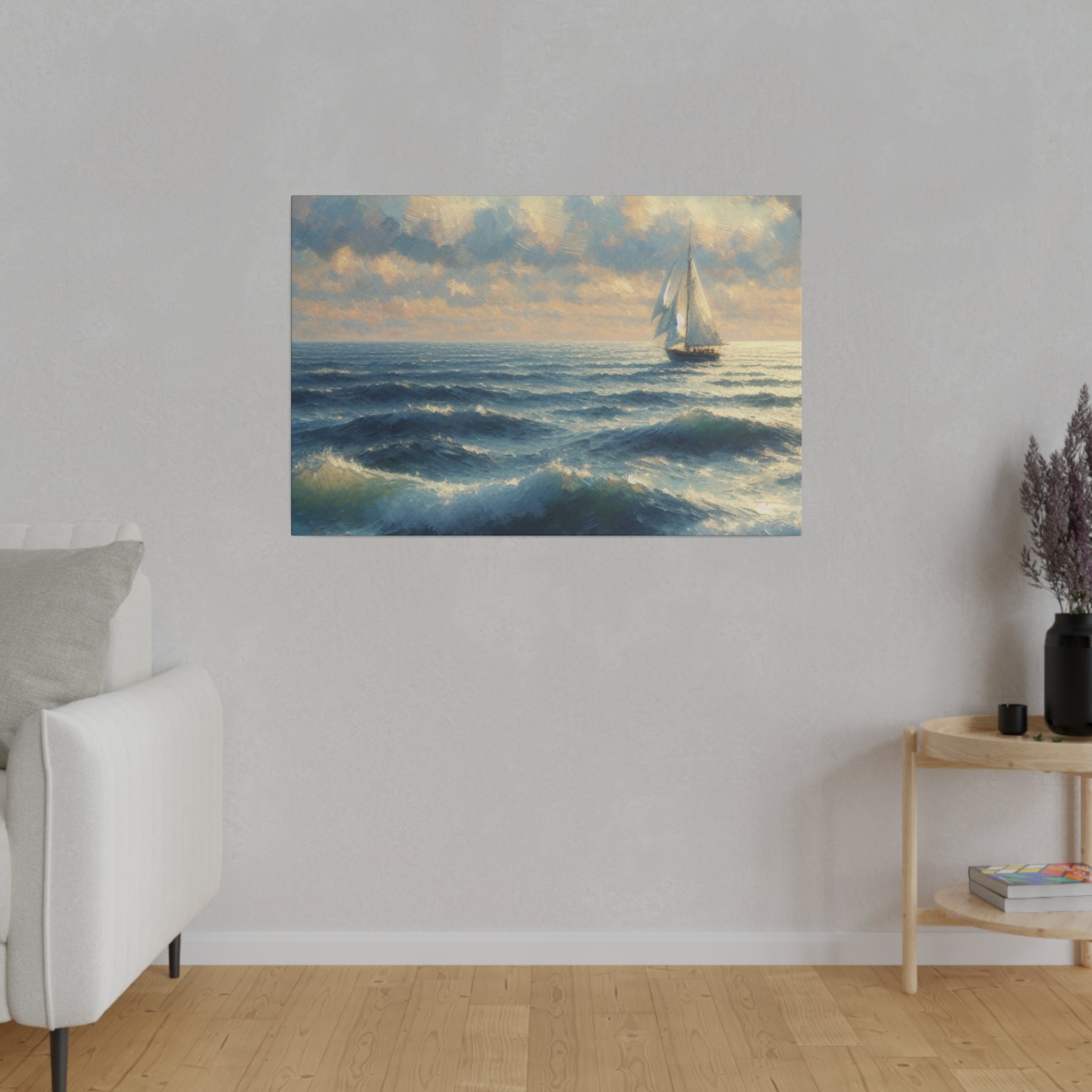 Sailboat Mirage Sailboat Painting Canvas