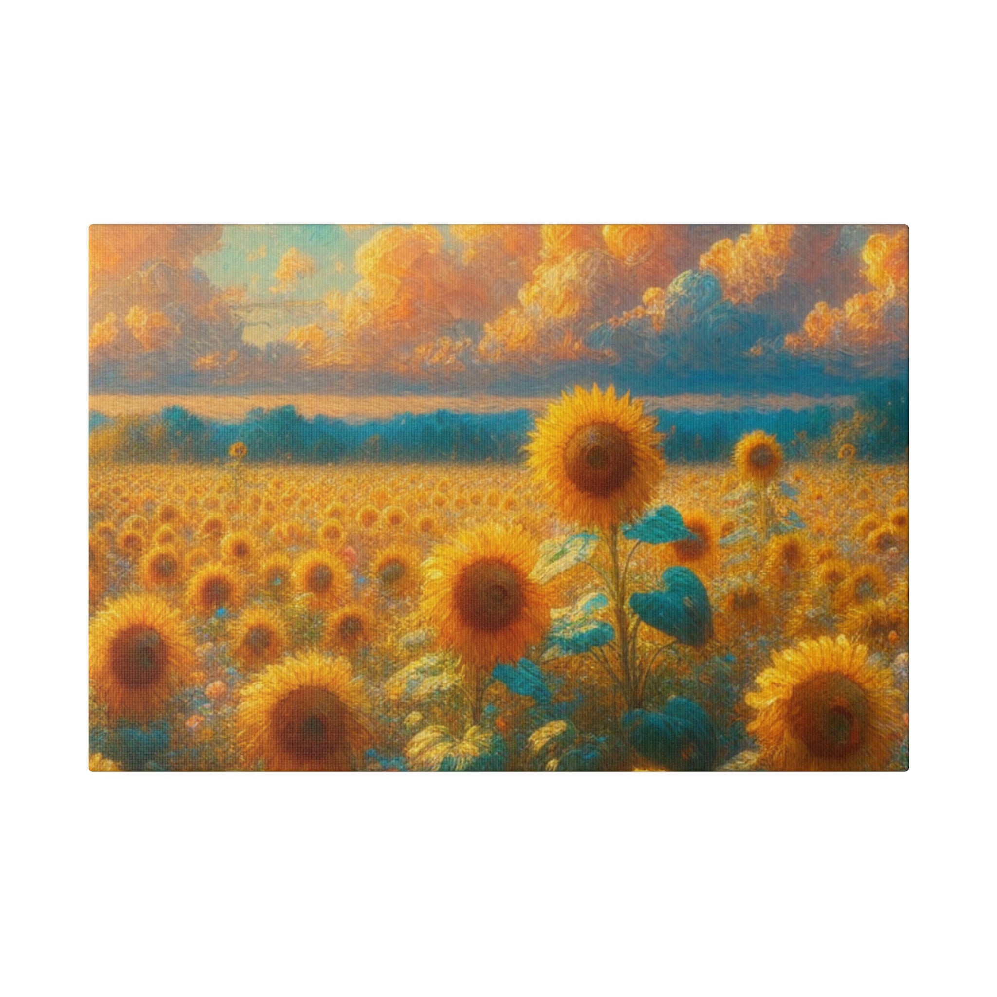 Sunny Harvest Floral Wall Art Sunflower Painting Canvas