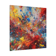 Splatter Symphony Multi-Coloured Abstract Wall Art Canvas