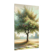 Apple Tree in Meadow Watercolor Canvas