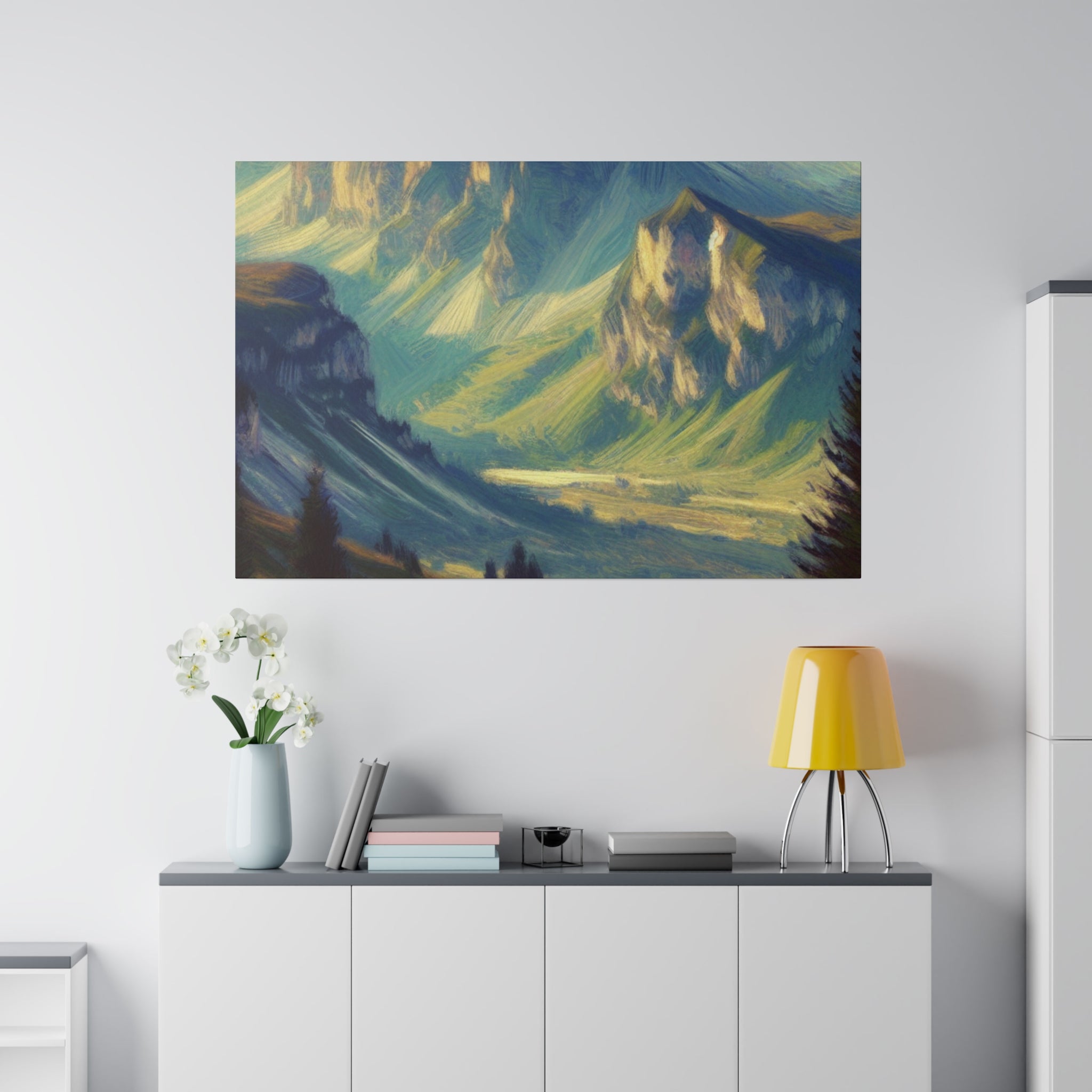 Majestic Nature Mountain Landscape Painting Canvas