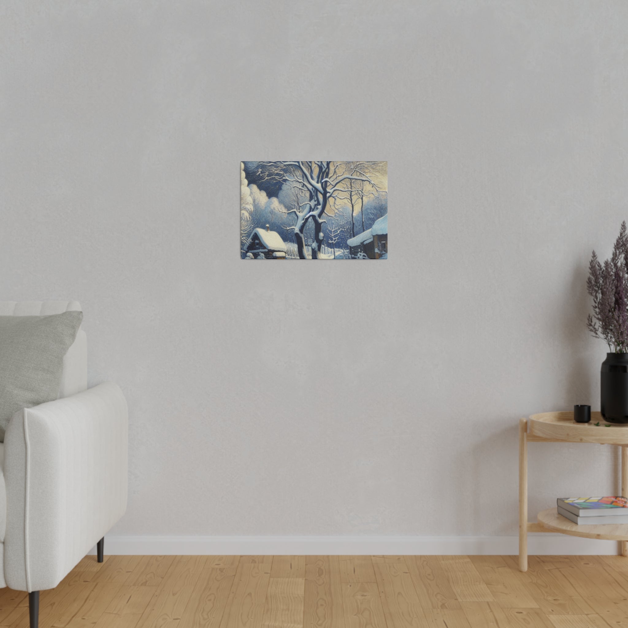 Pastoral Winter Whisper Snowscape Winter Painting Canvas