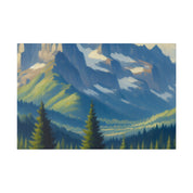 Vista Serenity Peak Mountain Landscape Painting Canvas