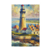 Luminous Beacon Coastal Wall Art Lighthouse Painting Canvas