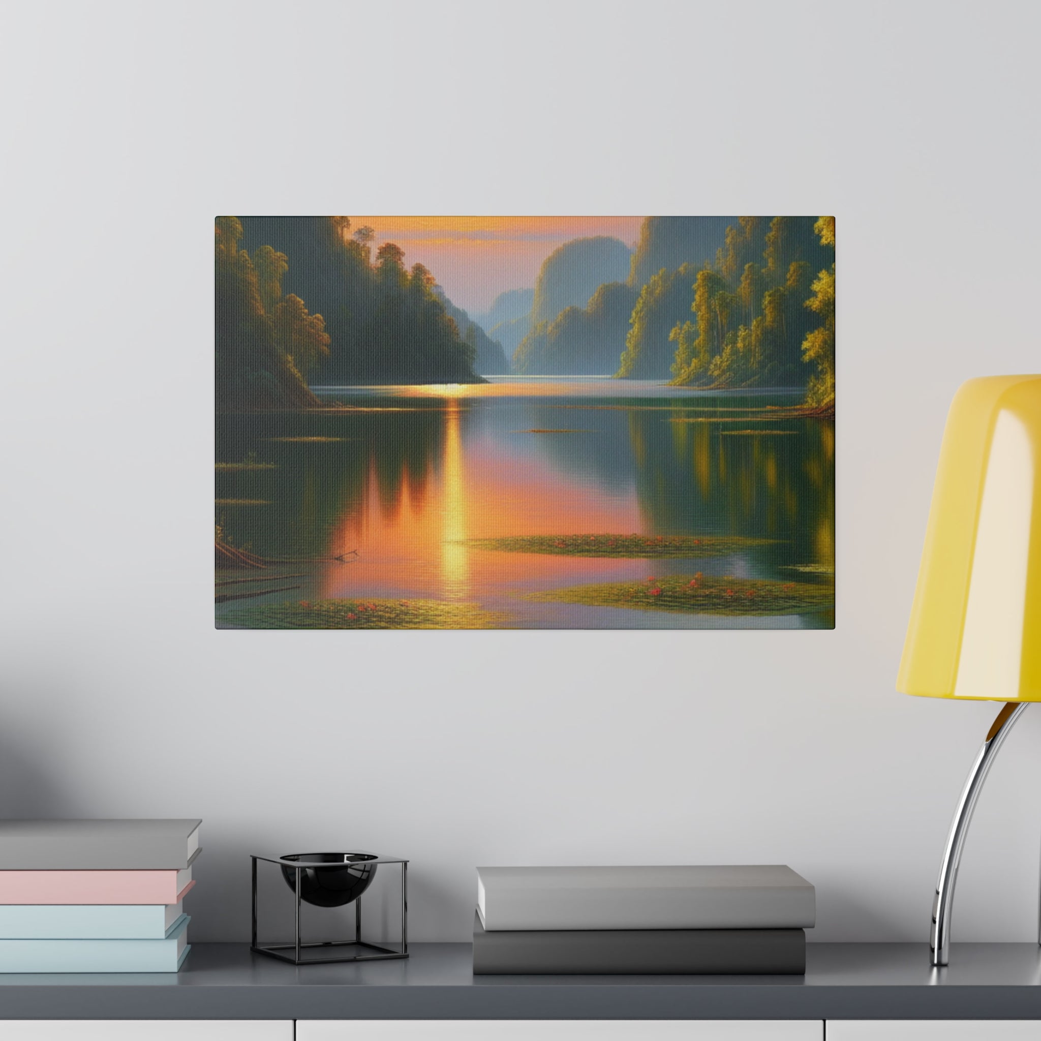 Serene Lake Whispers Lake Painting Canvas