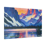 Quiet Lake Mountain Landscape Painting Canvas