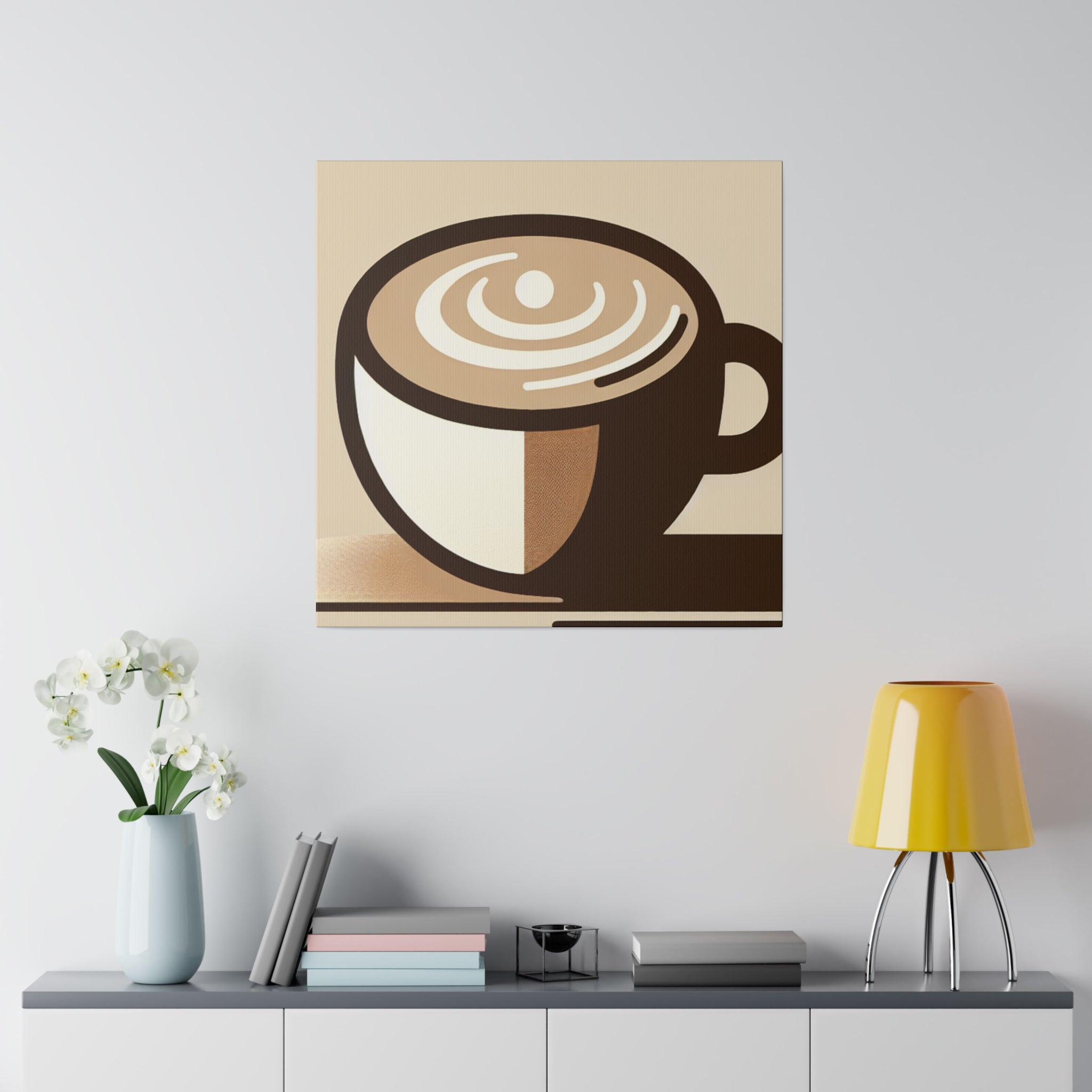 Contemporary Minimalist Brew Impressions Coffee Wall Art Canvas