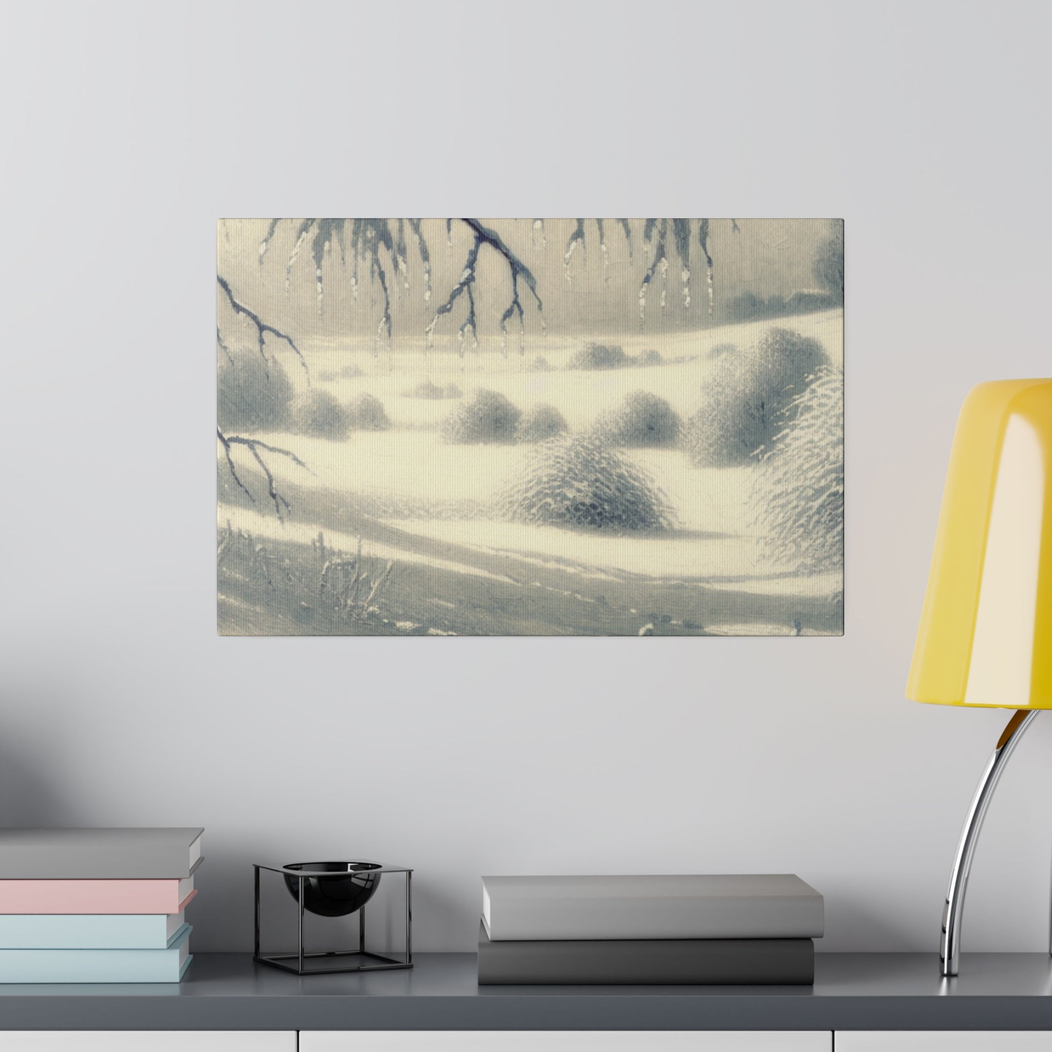 Silver Daylight Shimmers Snowscape Winter Painting Canvas