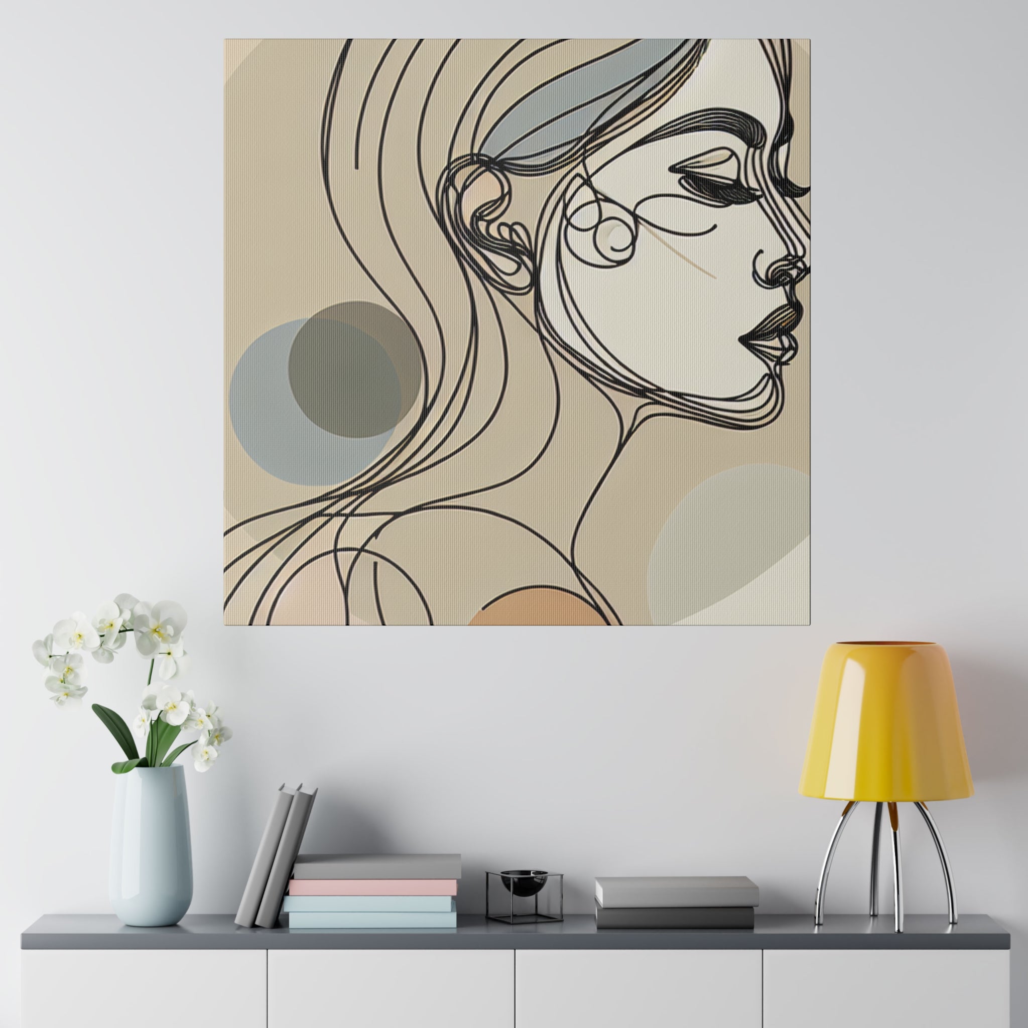 Bohemian Grace Line Art Boho Style Wall Decor Canvas