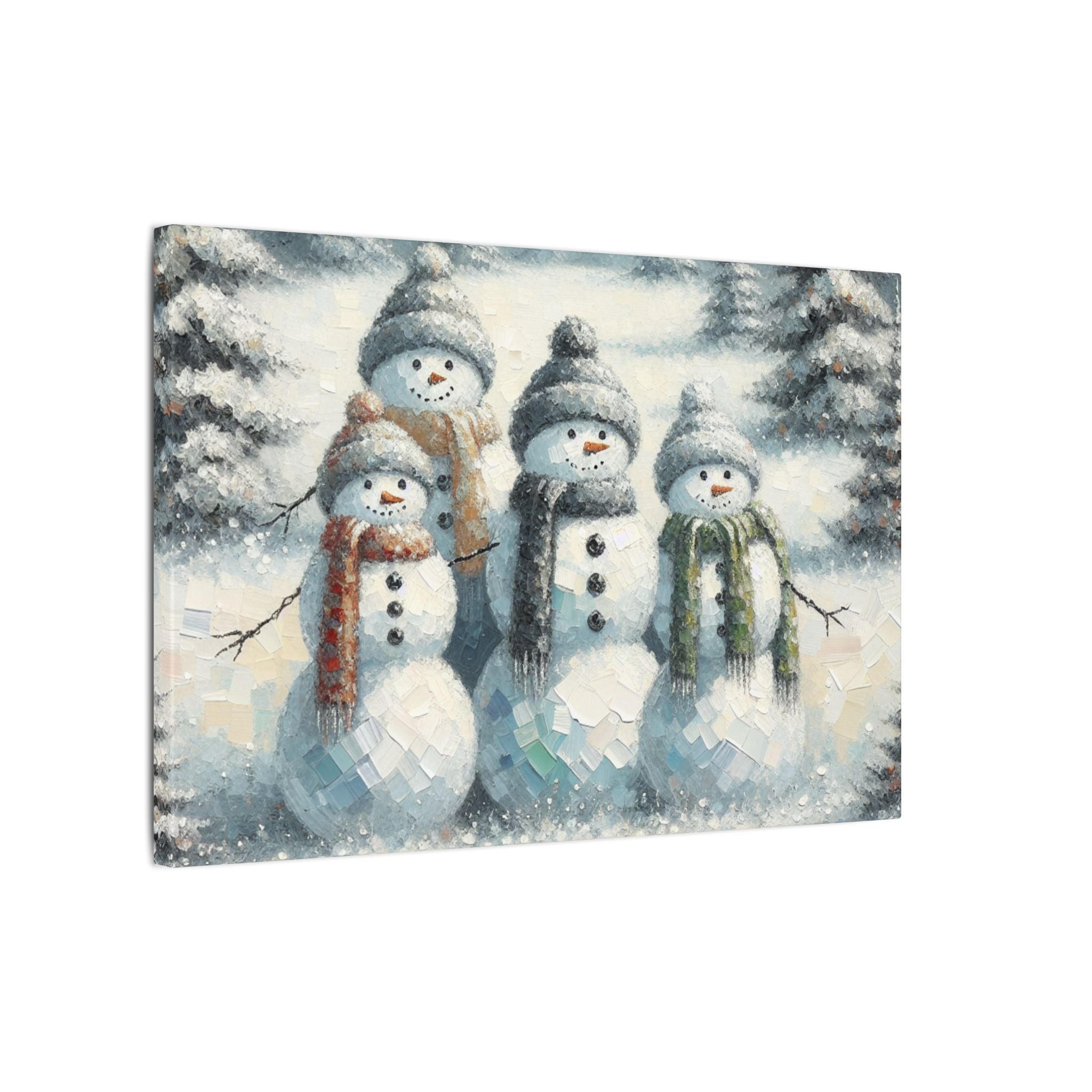 Snowman Family Winter Canvas