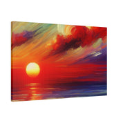 Ember Horizon Whispers Red Purple Sunset Painting Canvas