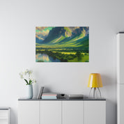 Lush Valleys Mountain Landscape Painting Canvas