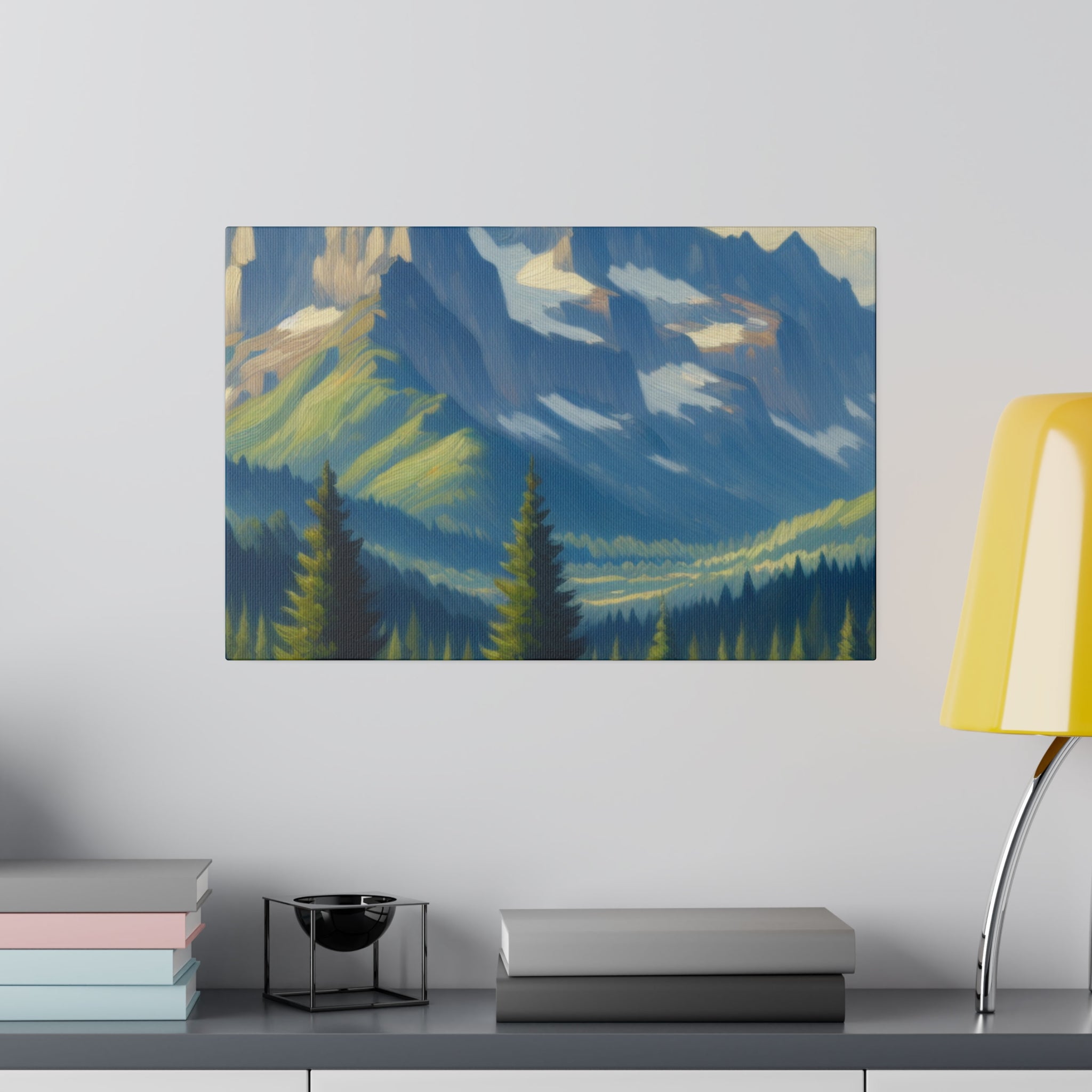 Vista Serenity Peak Mountain Landscape Painting Canvas