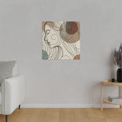 Bohemian Muse Woman Line Art Boho Style Wall Decor Canvas