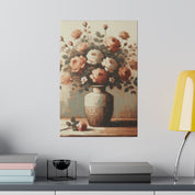 Blossom Pastels Roses Flowers In Vase Painting Canvas