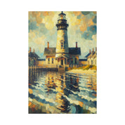 Harbor’s Beacon Coastal Wall Art Lighthouse Painting Canvas