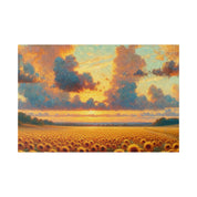 Country Sunflower Field Floral Wall Art Sunflower Painting Canvas