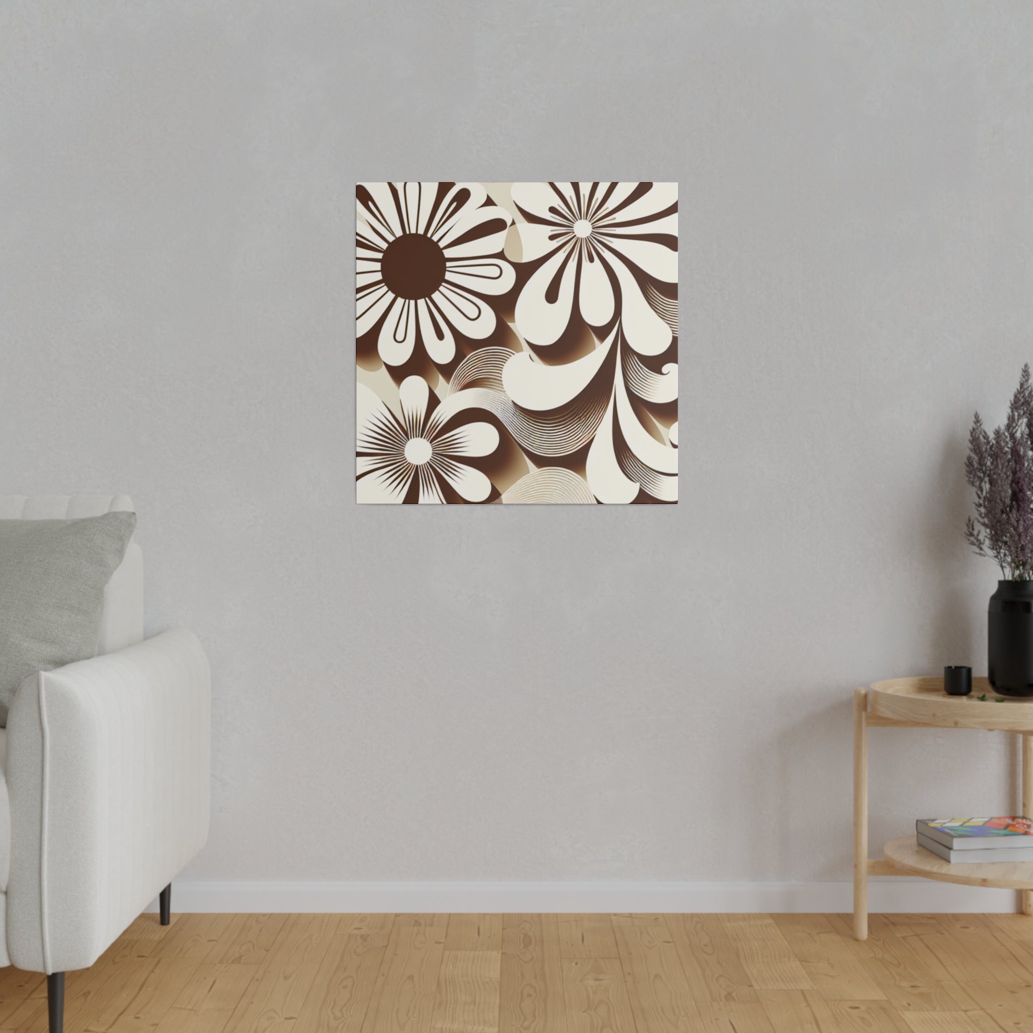 Psychedelic Petal Explosion: The 70s Floral Reverie Floral Wall Art 70s Artwork Canvas