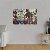 Chromatic Urban Symphony French Street Painting Canvas