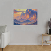 Impressionist Summit Serenity Mountain Landscape Painting Canvas