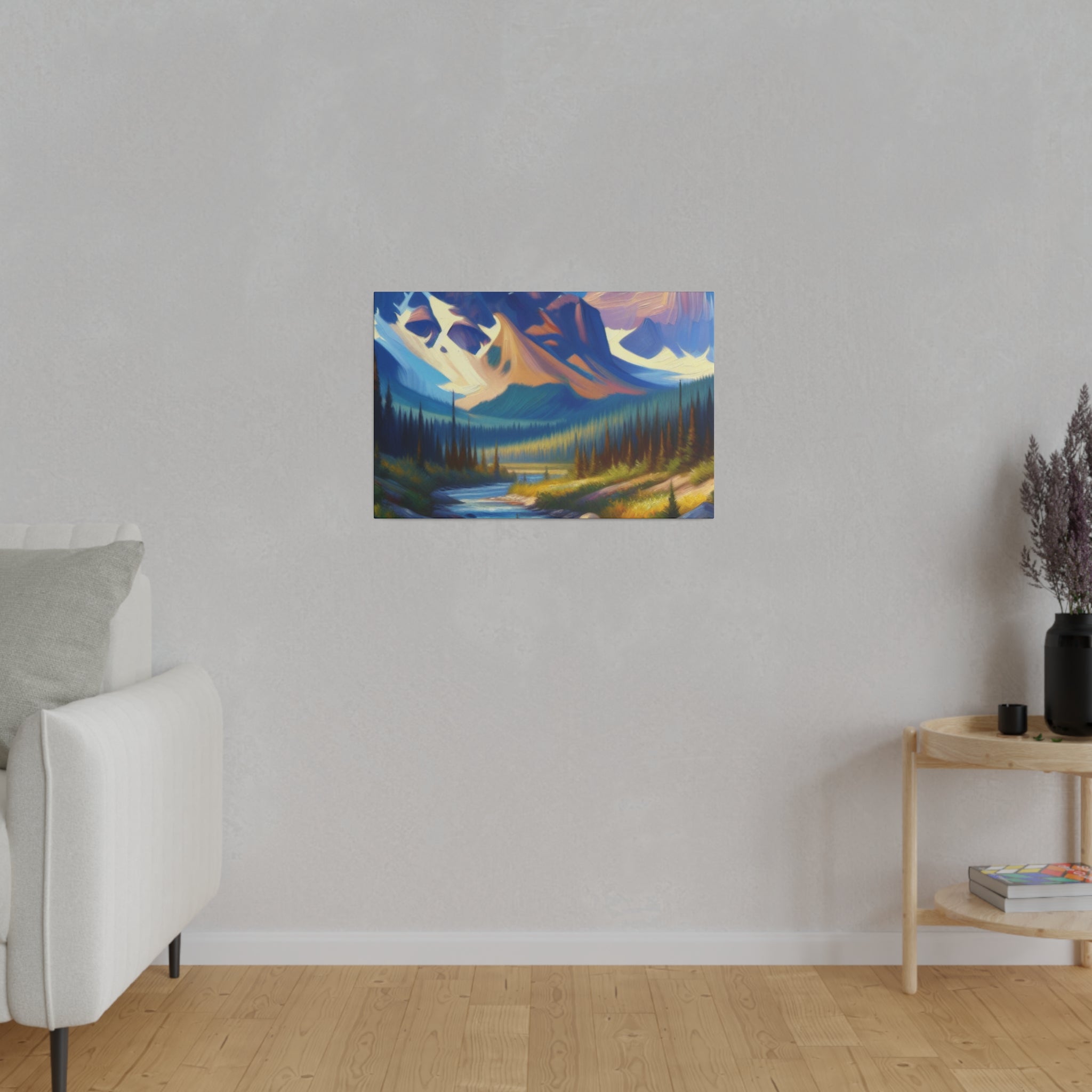 Serene Brilliance Mountain Landscape Painting Canvas