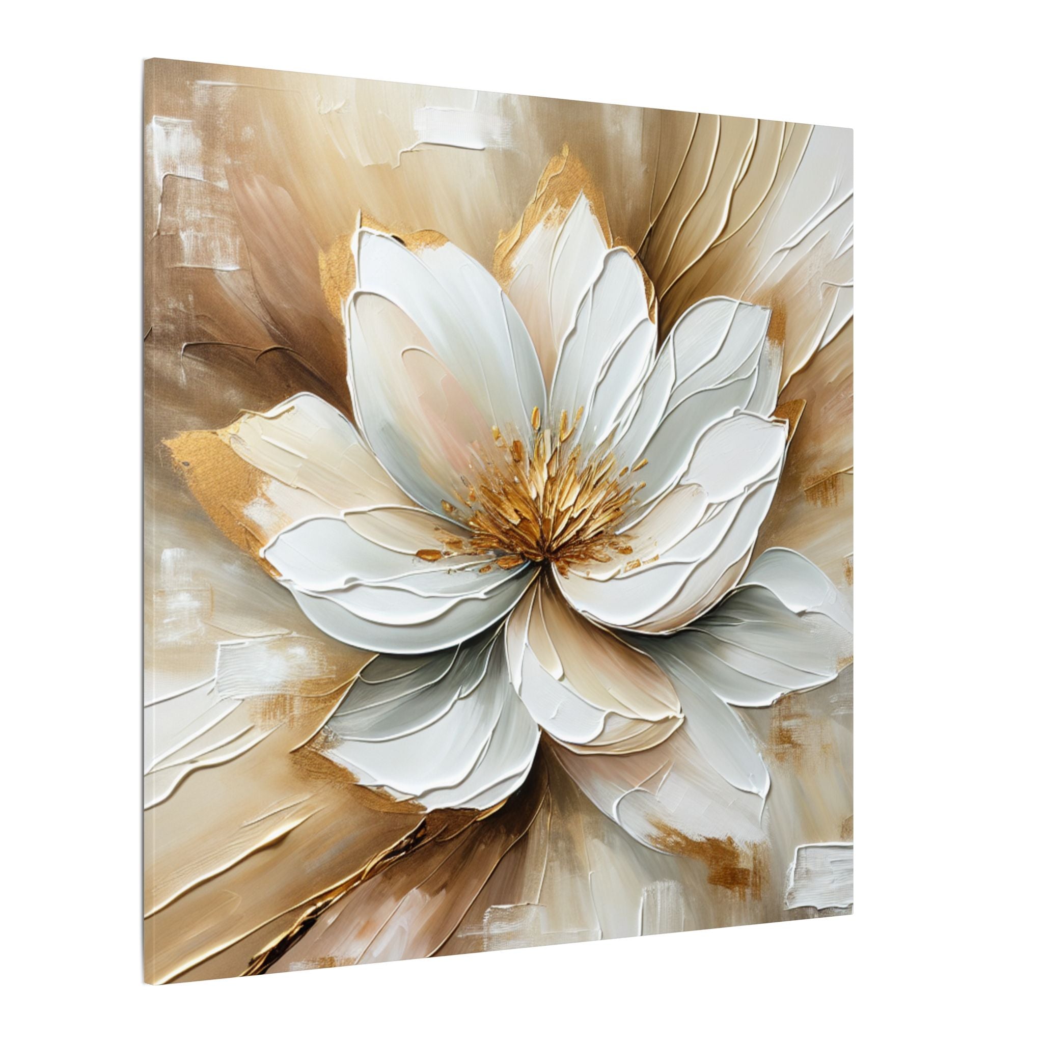 Golden Bloom Abstract Canvas