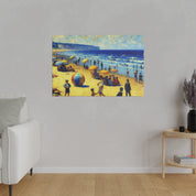 50s Scene Beach Landscape Painting Canvas