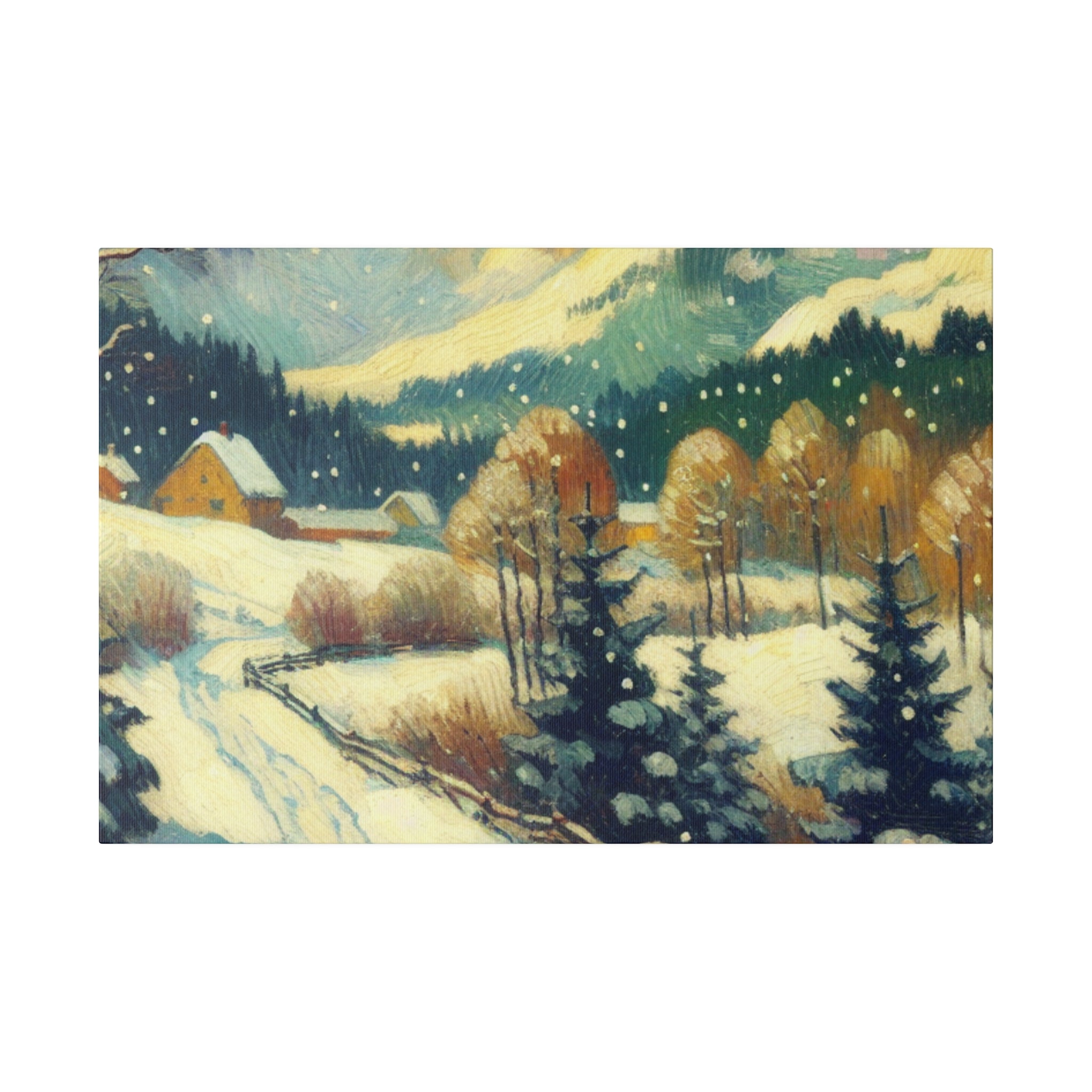 An Impressionist Viewpoint Rural Winter Painting Canvas