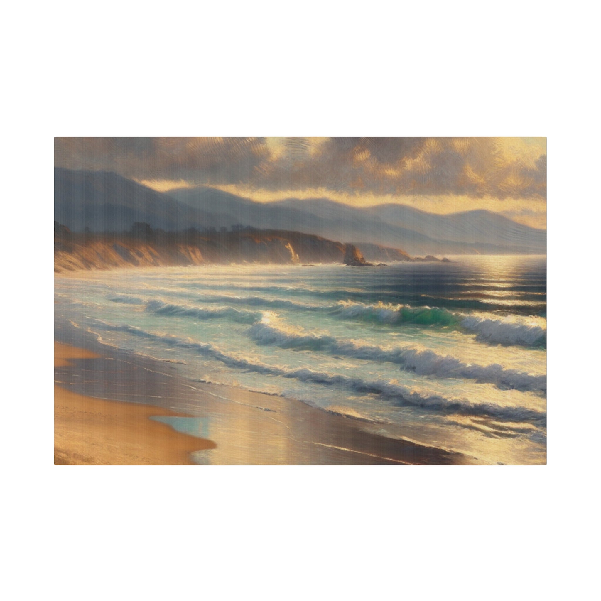 Coastal Whispers Beach Painting Canvas