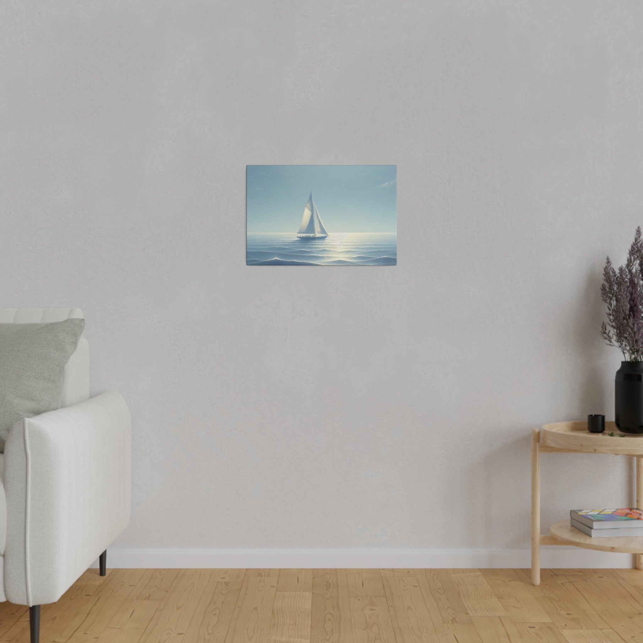 Serene Voyage Sailboat Painting Canvas