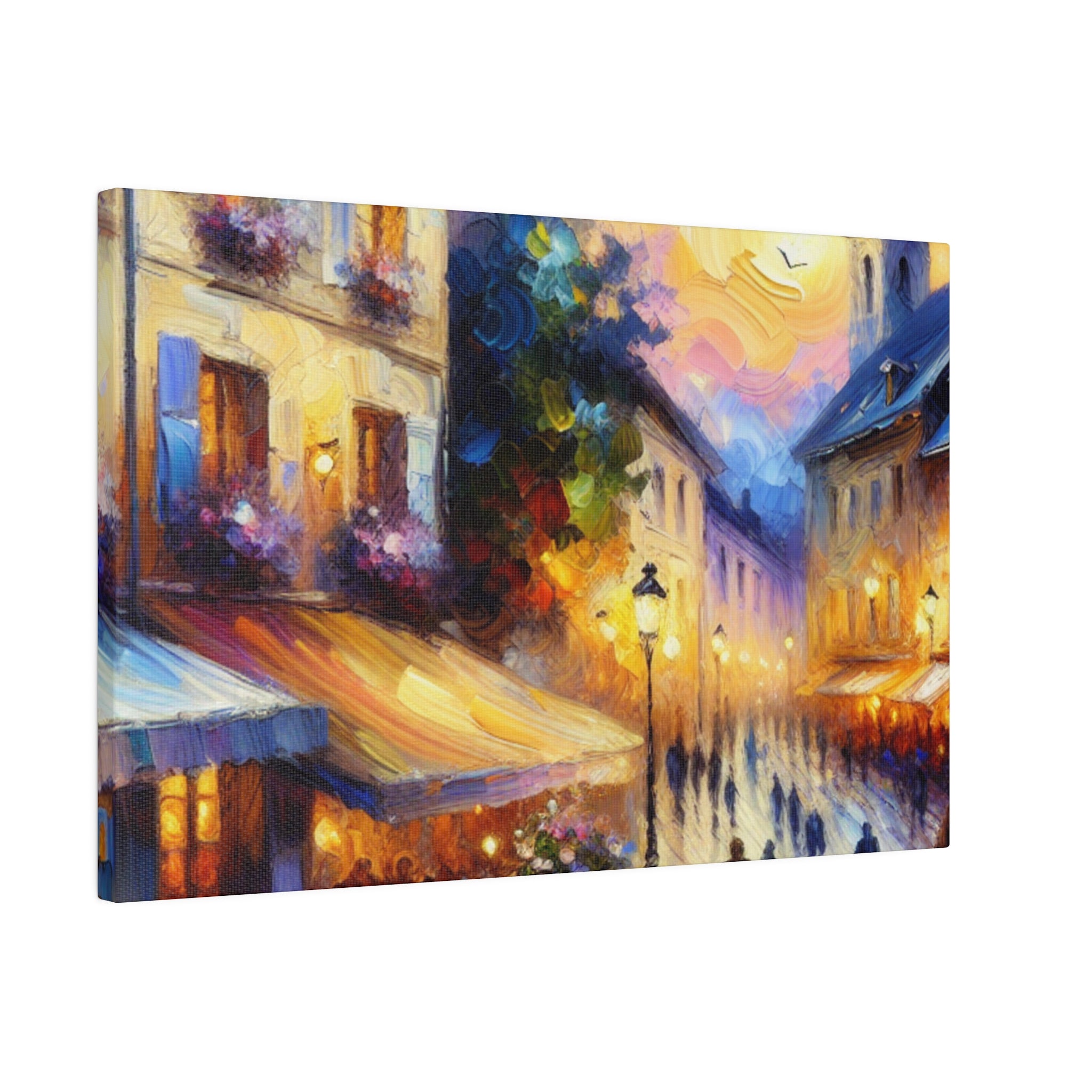 Parisian Dreamscape Mosaic French Street Painting Canvas